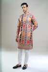 Arihant Rai Sinha_Multi Color Cotton, Viscose, Polyester Embroidery, Geometric Motif And Kurta Set _at_Aza_Fashions