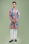 Buy_Arihant Rai Sinha_Multi Color Cotton Embroidery, Sequins, Metallic Thread And Kurta Set _at_Aza_Fashions