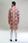 Shop_Arihant Rai Sinha_Orange Cotton, Viscose, Polyester Geometric Pattern Thread And Kurta Set _at_Aza_Fashions