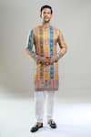 Buy_Arihant Rai Sinha_Multi Color Cotton, Polyester, Viscose Geometric Floral Thread And Kurta Set _Online_at_Aza_Fashions