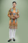 Buy_Arihant Rai Sinha_Green Cotton Embroidery, Sequins, Metallic Thread And Kurta Set _at_Aza_Fashions