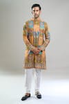 Arihant Rai Sinha_Green Cotton Embroidery, Sequins, Metallic Thread And Kurta Set _at_Aza_Fashions