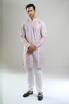 Shop_Arihant Rai Sinha_Cream Cotton, Polyester, Viscose Embroidery, Sequins, Geometric And Kurta Set _Online_at_Aza_Fashions