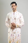 Buy_Arihant Rai Sinha_Cream Cotton, Viscose, Polyester Embroidery, Sequins Thread And Kurta Set _Online_at_Aza_Fashions