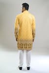 Shop_Arihant Rai Sinha_Yellow Cotton, Viscose, Polyester Embroidery, Sequins, Metallic And Kurta Set _at_Aza_Fashions