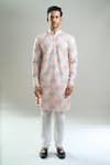 Arihant Rai Sinha_Cream Cotton, Viscose, Polyester Embroidery, Sequins, Geometric And Kurta Set _at_Aza_Fashions