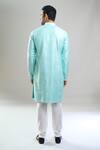 Shop_Arihant Rai Sinha_Aqua Cotton, Polyester, Viscose Embroidery, Sequins Thread And Kurta Set _at_Aza_Fashions