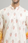 Buy_Arihant Rai Sinha_Cream Cotton, Polyester, Viscose Embroidery, Sequins Thread And Floral Kurta Set _Online_at_Aza_Fashions