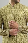 Shop_Arihant Rai Sinha_Green Cotton, Polyester, Viscose Embroidery, Sequins, Metallic And Kurta Set _Online_at_Aza_Fashions