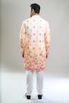 Shop_Arihant Rai Sinha_Peach Cotton, Viscose, Polyester Embroidery, Sequins Floral Thread And Kurta Set _at_Aza_Fashions