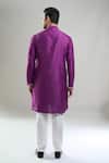 Shop_Arihant Rai Sinha_Purple Silk, Viscose, Polyester Blend Kurta And Churidar Set _at_Aza_Fashions