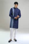 Buy_Arihant Rai Sinha_Navy Silk Blend Kurta And Churidar Set _Online_at_Aza_Fashions