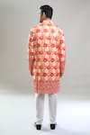 Shop_Arihant Rai Sinha_Red Cotton, Polyester, Viscose Embroidery, Geometric Kurta And Churidar Set _at_Aza_Fashions