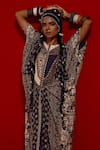 Buy Aseem Kapoor Gray Crepe Embroidery V-neck Zia Trapeze Dress Buy_Aseem Kapoor_Gray Crepe Embroidery V-neck Zia Trapeze Dress