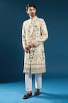 Shop Arihant Rai Sinha Cream Silk Embroidery Heavy Sherwani Set Online at Aza Fashions Shop_Arihant Rai Sinha_Cream Silk Embroidery Heavy Sherwani Set _Online_at_Aza_Fashions