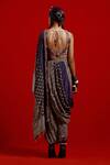 Shop_Aseem Kapoor_Gray Crepe Embroidery, Beads, Tassels Sadhvi Print Draped Saree With Blouse _at_Aza_Fashions