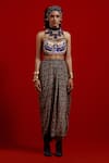 Aseem Kapoor_Gray Silk Beads, Tassels Open Neck Ritu Midi Kaftan Jacket _Online_at_Aza_Fashions