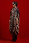 Buy_Aseem Kapoor_Gray Silk Beads, Tassels Open Neck Ritu Midi Kaftan Jacket _Online_at_Aza_Fashions