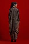 Buy_Aseem Kapoor_Gray Silk Beads, Tassels Open Neck Ritu Midi Kaftan Jacket 