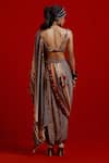 Shop_Aseem Kapoor_Gray Crepe Sequins, Beads, Tassels Sweetheart Sadhvi Draped Saree With Blouse _at_Aza_Fashions