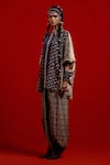 Buy_Aseem Kapoor_Gray Crepe Embroidery Collared, Button-down Neck Mandala Shirt And Pant Set _Online_at_Aza_Fashions