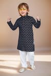 Buy Petite Pomme Blue Cotton Floral Motif Print Kurta Set at Aza Fashions Buy_Petite Pomme_Blue Cotton Floral Motif Print Kurta Set _at_Aza_Fashions