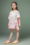 Petite Pomme_Multi Color Cotton Pom-poms Kaftan Dress _Online_at_Aza_Fashions