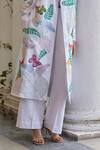 Shop_Betrue_White Cotton, Linen Embroidery Collared Butterfly Jacket _Online_at_Aza_Fashions