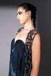 Nikita Mhaisalkar_Silver Tulle Beads, Stones Round Neck Rockstar Embroidered Sleeveless Gillet _Online