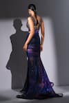 Shop_Nikita Mhaisalkar_Purple Georgette Beads, Sequins V-neck Galaxy Cut-out Maxi Dress _at_Aza_Fashions