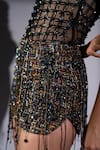 Shop_Nikita Mhaisalkar_Tweed Beads, Tassels Comet Embroidered Short Skirt  _Online_at_Aza_Fashions