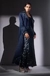 Buy_Nikita Mhaisalkar_Navy Georgette Sequins Square Neck Sheeted Slip Maxi Dress _Online_at_Aza_Fashions