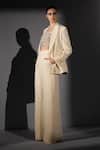 Nikita Mhaisalkar_Off White Suiting Luxe Blazer And Pant Set _at_Aza_Fashions