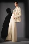 Buy_Nikita Mhaisalkar_Off White Suiting Luxe Blazer And Pant Set 