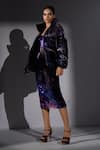 Nikita Mhaisalkar_Purple Velvet High Neck Galaxy Print Puffer Jacket _Online_at_Aza_Fashions