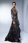 Shop_Nikita Mhaisalkar_Purple Georgette Sequins V-neck Placement Print High-low Maxi Dress _Online_at_Aza_Fashions