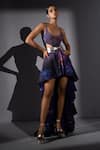 Nikita Mhaisalkar_Purple Lycra Crystals Scoop Neck Galaxy Cut-out Swaroski Embellished Bodysuit _at_Aza_Fashions