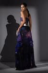 Shop_Nikita Mhaisalkar_Purple Georgette Galaxy Print High-low Skirt _at_Aza_Fashions