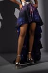Shop_Nikita Mhaisalkar_Purple Georgette Galaxy Print High-low Skirt _Online_at_Aza_Fashions