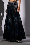 Buy_Nikita Mhaisalkar_Black Georgette Embroidery, Sequins, Beads V-neck Top And Long Skirt Set 