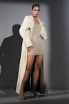 Buy_Nikita Mhaisalkar_White Suiting Collared Long Trench Coat _at_Aza_Fashions