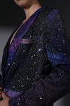 Nikita Mhaisalkar_Purple Georgette Sequins Galaxy Print Blazer And Pant Set _Online_at_Aza_Fashions