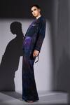Shop_Nikita Mhaisalkar_Purple Georgette Sequins Galaxy Print Blazer And Pant Set _Online_at_Aza_Fashions