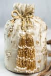 Nayaab By Sonia_Off White Embroidery, Sequins, Beads, Pearls, Tassels Opulent Potli _Online_at_Aza_Fashions