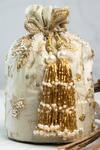 Buy_Nayaab By Sonia_Off White Embroidery, Sequins, Beads, Pearls, Tassels Opulent Potli _Online_at_Aza_Fashions