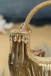 Buy_Nayaab By Sonia_Gold Chains, Beads Hinted Sailor Tasseled Metallic Bag _Online_at_Aza_Fashions
