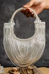 Buy_Nayaab By Sonia_Silver Chains, Tassels, Beads Hinted Sailor Metallic Bag _at_Aza_Fashions
