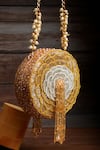 Buy_Nayaab By Sonia_Gold Beads, Tassels, Pearls Majestic Sphere Luxe Box Clutch _Online_at_Aza_Fashions