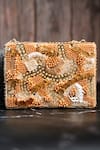 Shop_Nayaab By Sonia_Gold Beads, Sequins, Pearls Kasse Studded Box Clutch _at_Aza_Fashions