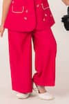 Shop_Partykles_Fuchsia Embroidery Ladybug Sleeveless Blazer And Trouser Set _Online_at_Aza_Fashions